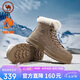 駱駝牌 雪地靴登山防寒保暖加絨工裝情侶懶人毛毛鞋P14W307607沙色42