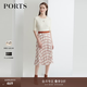 PORTS寶姿【七夕禮物】女裝春夏新品中長款半身裙LL9S025LPP045 淺紅色印花 S (4)