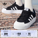 adidas NIZZA PLATFORM厚底增高運動帆布鞋女阿迪達斯三葉草 一號黑/白   38