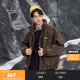 三福（SANFU）2025冬季男士多袋羽絨服 街頭立領大落肩保暖外套505319 棕色 M