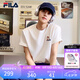 FILA 斐樂易烊千璽同款多彩T恤情侶短袖2026夏季新款卡通貓咪刺繡T恤 云菇白-WT XL 180/100A/XL