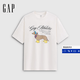 蓋璞Gap男女裝早秋logo印花寬松短袖T恤休閑上衣 白色 866088 S (165/88A)亞洲尺碼  版型偏大建議拍小一碼