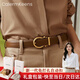 Calermkeens百搭女士皮帶女款時尚新款無孔自動扣腰帶情人節(jié)禮物送女友