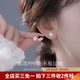 伊黛兒999純銀歐泊粉花朵耳釘2026新爆款耳環女耳飾小眾高級感生日禮物 999銀歐泊粉花朵耳釘（兩只價）