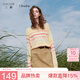 三彩2026春夏季新款條紋針織衫圓領長袖寬松罩衫休閑潮流女