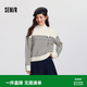 森馬|森柔毛衫商場(chǎng)同款中國(guó)國(guó)家地理系列毛衣女2024冬新款條紋衫 白藍(lán)色調(diào)00318 XL