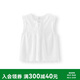 森馬（Semir）襯衫女夏短款純棉繡花蝴蝶結(jié)上衣木耳邊花邊2026襯衣109326104012