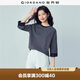 佐丹奴T恤女2026年夏季純棉條紋圓領前短后長七分袖上衣05326387