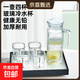 錘紋玻璃杯涼水壺家用套裝初雪水杯冷水壺帶貼紙ins風玻璃杯 錘紋套裝一壺四杯【1000ml+200ml*4】