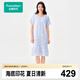 全棉時(shí)代（PurCotton）【張凌赫推薦】女士空氣褶皺紗家居睡裙七夕節(jié)禮物