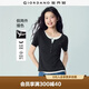 佐丹奴（Giordano）短袖T恤女2026年夏新款品牌金屬標(biāo)假兩件圓領(lǐng)上衣05326408