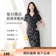 歐莎（OSA）法式波點連衣裙女2025夏新款氣質高級感小個子雪紡中長款裙子 黑杏波點 M