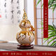 景德鎮陶瓷酒壇子鍍金葫蘆空酒瓶1/3/5/10斤裝密封酒壺擺件酒具 3斤裝鍍金葫蘆+底座