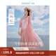 茵曼（INMAN）萊賽爾絲光連衣裙2026夏女裝新款U領氣質小個子顯瘦長裙子 洛可可粉 M