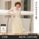 歌力思（ELLASSAY）【博主同款】26夏新款法式玫瑰提花無袖收腰傘擺連衣裙女B-Y087 黃花卉 XS 不含腰帶