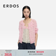 ERDOS 26早春圓領翻花立體花朵圖案女開衫針織衫 嬰兒粉 M 165/84A