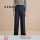 ERDOS 棉麻混紡休閑精致時尚復古拼接闊腿褲女牛仔褲 經典藍 S 160/64A