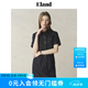 ELAND衣戀牛仔連衣裙女襯衫領A字微落肩設計純棉裙子夏季新款 深牛仔色(57)D/Indigo S /160