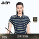 江南布衣（JNBY）【商場同款】26春夏新品T恤polo領棉質條紋扭扭樂休閑5Q511589H 406/藏青系 S