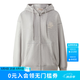 ELAND衣戀衛衣女時尚休閑連帽拉鏈寬松外套新款 中灰色(18)M/Grey M /165