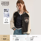 Teenie Weenie小熊女裝春秋款時尚休閑空氣層撞色刺繡棒球服外套 黑色 S