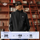 adidas通勤百搭經(jīng)典休閑運(yùn)動(dòng)連帽夾克外套男女春夏阿迪達(dá)斯三葉草 黑色   L