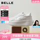 百麗（Belle）張月同款步步糕厚底小白鞋女新款增高休閑板鞋E7J1DAM6 米白色（6CM跟高）【張月/沈月同款】 37 (235mm)