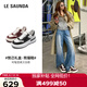 萊爾斯丹張藝凡同款厚底騏驥紅拼色熊貓休閑板鞋女鞋66503安可拉紅BOL38