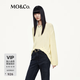 MO&Co.針織衫摩安珂春秋手鉤鏤空工藝寬松落肩慵懶風毛衣 奶油黃色 M /165