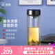希諾（heenoor） 雙層玻璃杯專柜款茶水分離水杯男家用泡茶杯子高檔送禮商務杯 深藍390ml