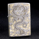 ZIPPO EDGE美國之寶煤油防風(fēng)打火機經(jīng)典鉻205多面深雕花外殼白鋼內膽男禮物 祥云龍戲珠 單外殼（無(wú)包裝）