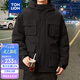唐獅（TonLion）2023棉衣男士工裝棉服外套男生上衣棉襖 黑色 M 