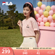 FILA【易烊千璽同款】斐樂短袖T恤女半袖休閑寬松上衣男情侶卡通多彩t 橘灰粉-PK M 170/92A/M