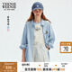 Teenie Weenie小熊女裝春秋清新休閑少女輕薄舒適格紋襯衫外套襯衣 藍(lán)色 S