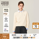 Teenie Weenie【四季絞花】小熊針織衫女秋冬簡約純色綿羊毛山羊絨圓領(lǐng)毛衣 象牙白 M