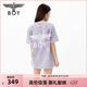 BOY LONDON【元氣少女】男女同款短袖夏馬卡龍純棉T恤N01095 紫色 L