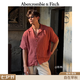 Abercrombie & Fitch經典小麋鹿圖案情侶古巴領短袖亞麻襯衫26夏男裝女裝125-6320 紅色 S (175/92A)