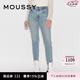 moussy【新復古回潮】新款復古做舊修身小腳牛仔褲褲后女010FSC12-2200 111淺藍色 10025/S