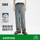 森馬（Semir）森柔|牛仔褲男夏季復古純棉工裝褲微闊寬松直筒長褲103325124113
