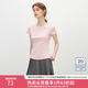 范思藍恩正肩短袖T恤女2025夏新款修身顯瘦設計感圓領上衣2113 粉色 M