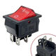 省之優(yōu) 通用KCD4船型開(kāi)關(guān)4腳2檔帶燈16A250V跑步機7煮面桶烤箱電源開(kāi)關(guān) 4腳2檔紅色帶燈16A 5只裝