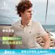 HAZZYS【絞花】哈吉斯男裝 26新款夏季毛衣翻領針織短袖polo衫男 米色BI L （175/96A 48）
