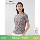 珍貝ZB真絲短袖T恤女26夏季桑蠶絲涼感圓領印花針織上衣338003 霧里星芒 XL （110）