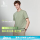 HAZZYS【液氨工藝】哈吉斯男裝 26新款夏季休閑圓領短袖T恤男 芥末黃色MT L （175/96A 48）