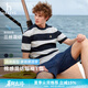 HAZZYS【華夫格】哈吉斯男裝 26新款夏季男上衣PHIZ短袖T恤男 藏青色NV XL （180/100A 50）