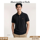 Abercrombie & Fitch經(jīng)典小麋鹿圖案美式復(fù)古通勤百搭短袖POLO衫26春夏男裝124-6035 黑色 L (180/108A)