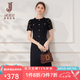 經(jīng)典故事（JANE STORY）夏季小香風(fēng)連衣裙女2026新款端莊大氣水溶蕾絲裙子高端精致小黑裙 黑色 XL