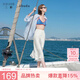 三彩ibudu2026夏季新款波點(diǎn)半身裙高腰歐根紗拼接長(zhǎng)裙女