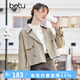 betu百圖女裝春秋韓版寬松炸街小個子外套短風衣2201T35 卡其 L