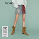 MO&Co.【姆明聯名】牛仔短褲2026夏新品做舊棉質印花A字裙褲MBF2SOT004 牛仔藍色 M 27